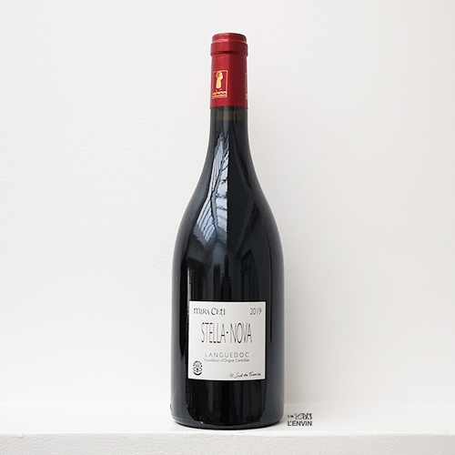 Bouteille de vin rouge Mira Ceti 2019, du vigneron philippe richy du domaine en biodynamie stella nova en Languedoc, distribué par l'envin agent sur paris ile de france loiret lenvin