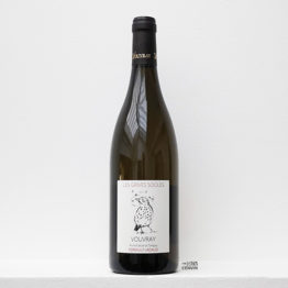 bouteille de vin blanc Vouvray Les Grives Soules 2018 du domaine Perrrault-Jadaud dans la Loire et distribué par l'agence de vins bio et nature l'envin sur paris ile de france loiret export